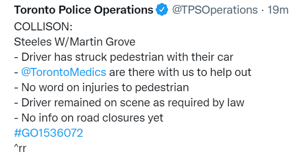 dmrider's tweet photo. Toronto drivers have hit three pedestrians this morning and it's just after 10 a.m. #VisionZero https://t.co/ffu2vXeGYY
