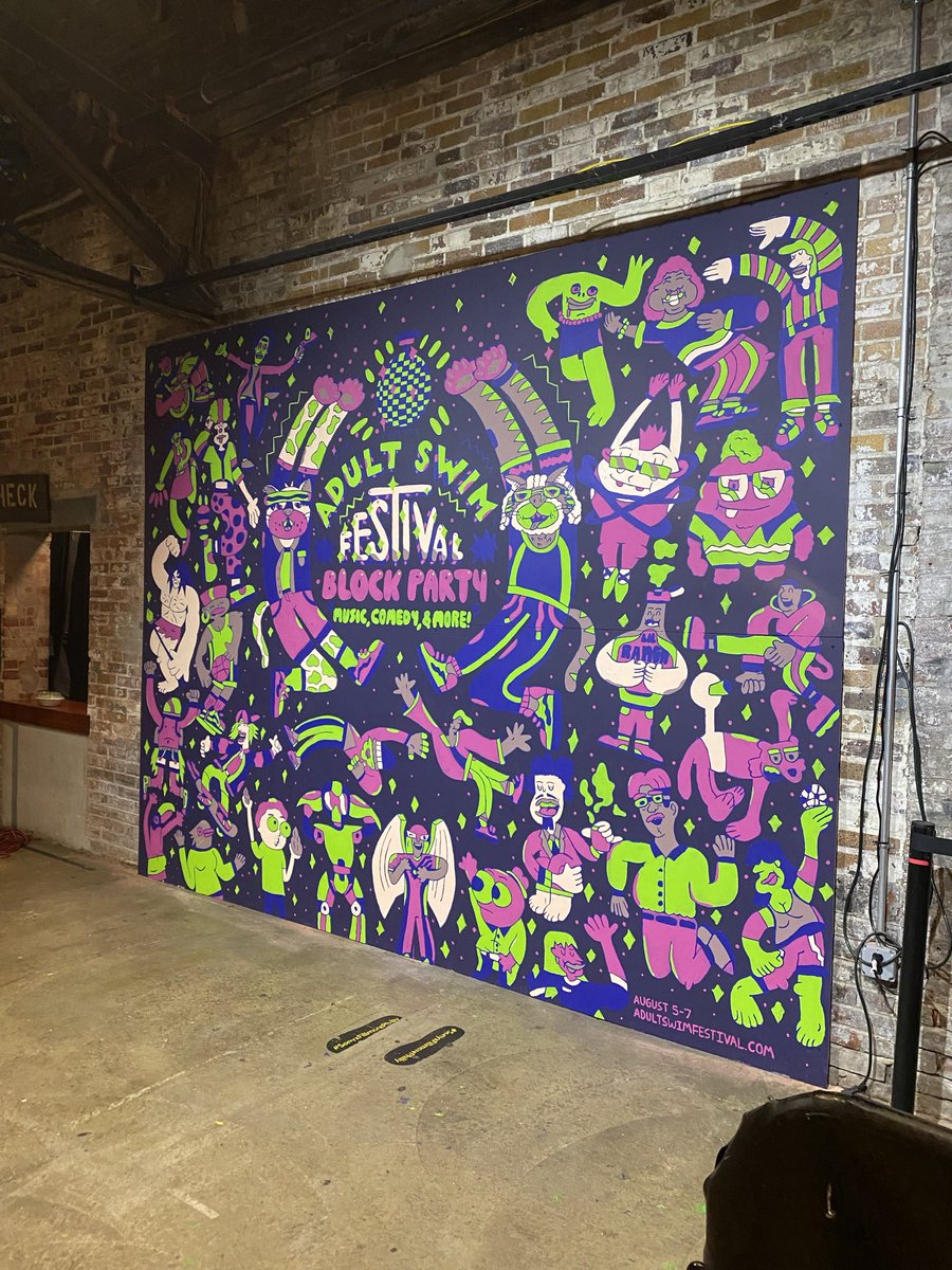 New mural for <a href="/adultswim/">adult swim</a> out in Philly! Got to bring my favorite Adult Swim characters into my Visual World! So proud of this ☝️
