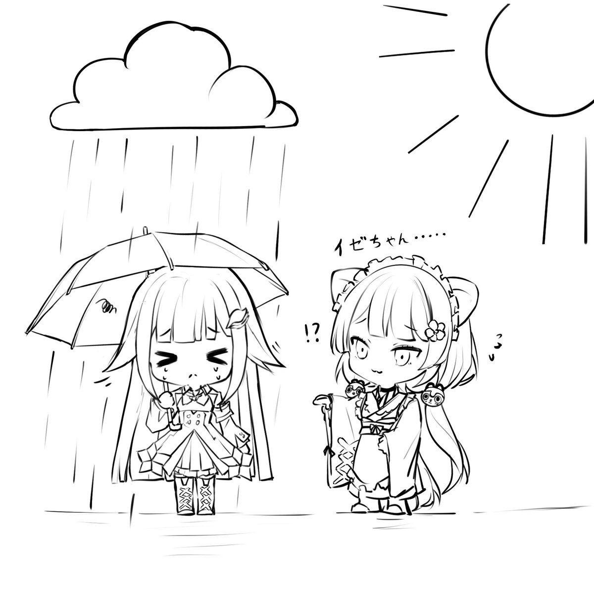 #いぬいらすと #ヘル絵スタ
雨に好かれるこ🌧️ 