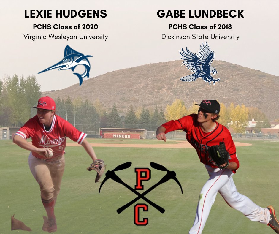 Congrats to former Miners Lexie Hudgens ('21) and Gabe Lundbeck ('18) on their new schools! 
Lexie Hudgens- Virginia Wesleyan University (softball) 
Gabe Lundbeck- Dickinson State University