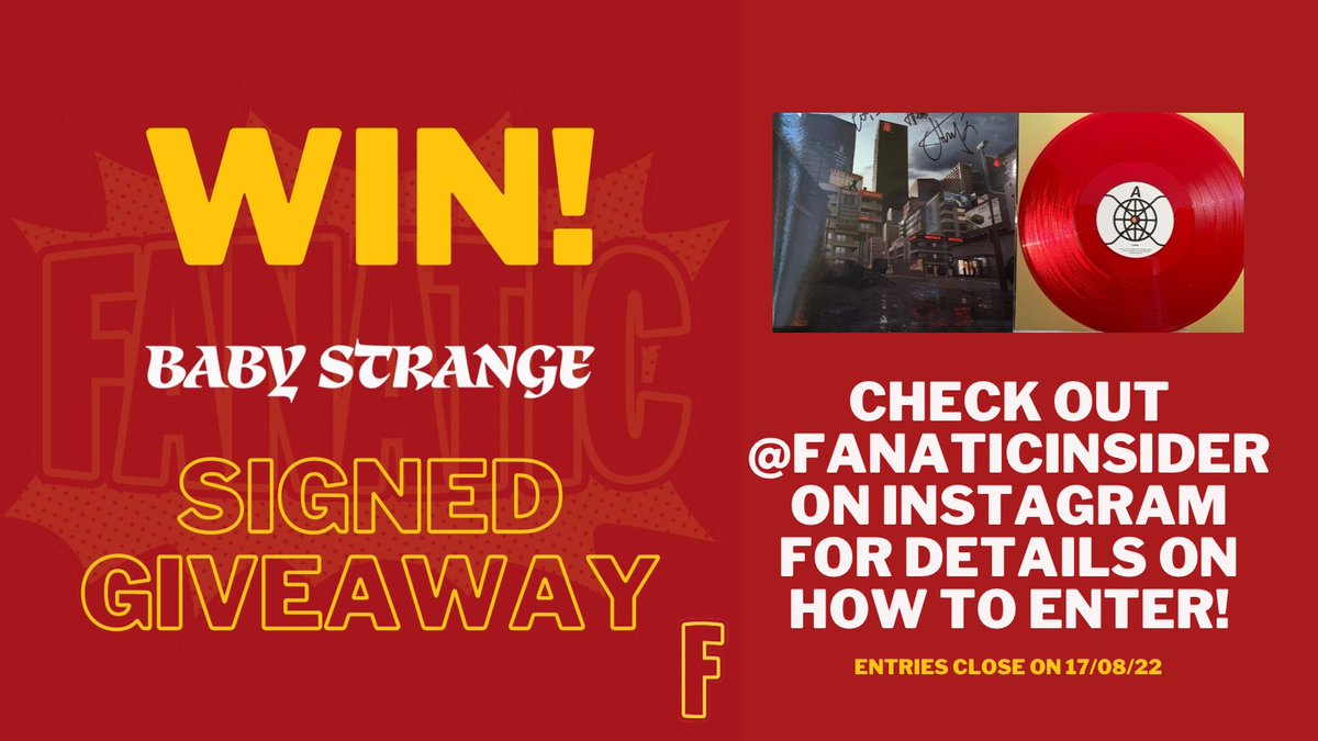 💿 SIGNED BABY STRANGE LP GIVEAWAY 💿

We’re giving away a signed copy of Baby Strange’s brand new LP ‘World Below’! 🌎 head over to the Fanatic Insider Instagram account for more details! 💥

#vinylcollector #giveaway #glasgowmusic #recordgiveaway #vinylgiveaway @BABYSTRANGEX