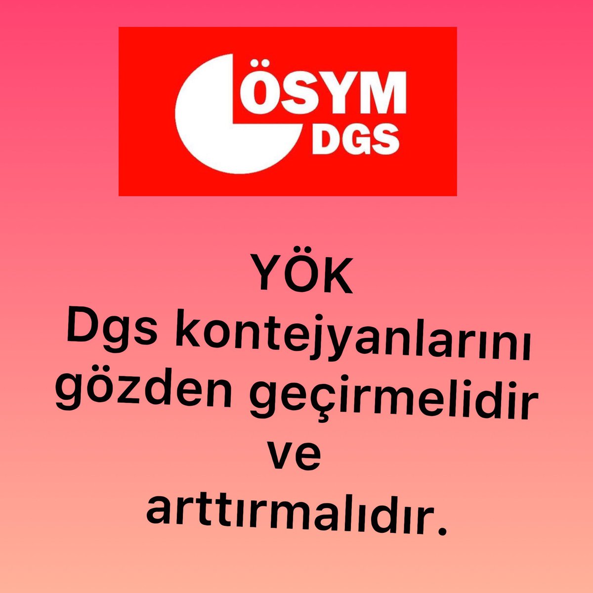 hanifihocaa's tweet photo. #dgs2022 kontenjanları artırılsın
#dgs2022 sonuçları açıklansın
Tüm DGS öğrencileri bu başlık altında tweet atıyoruz.
Haydi TT olalım.
ÖSYM ve YÖK'ü de etiketleyin.
@OSYMbaskanligi @YuksekogretimK https://t.co/w7nnzyACQs