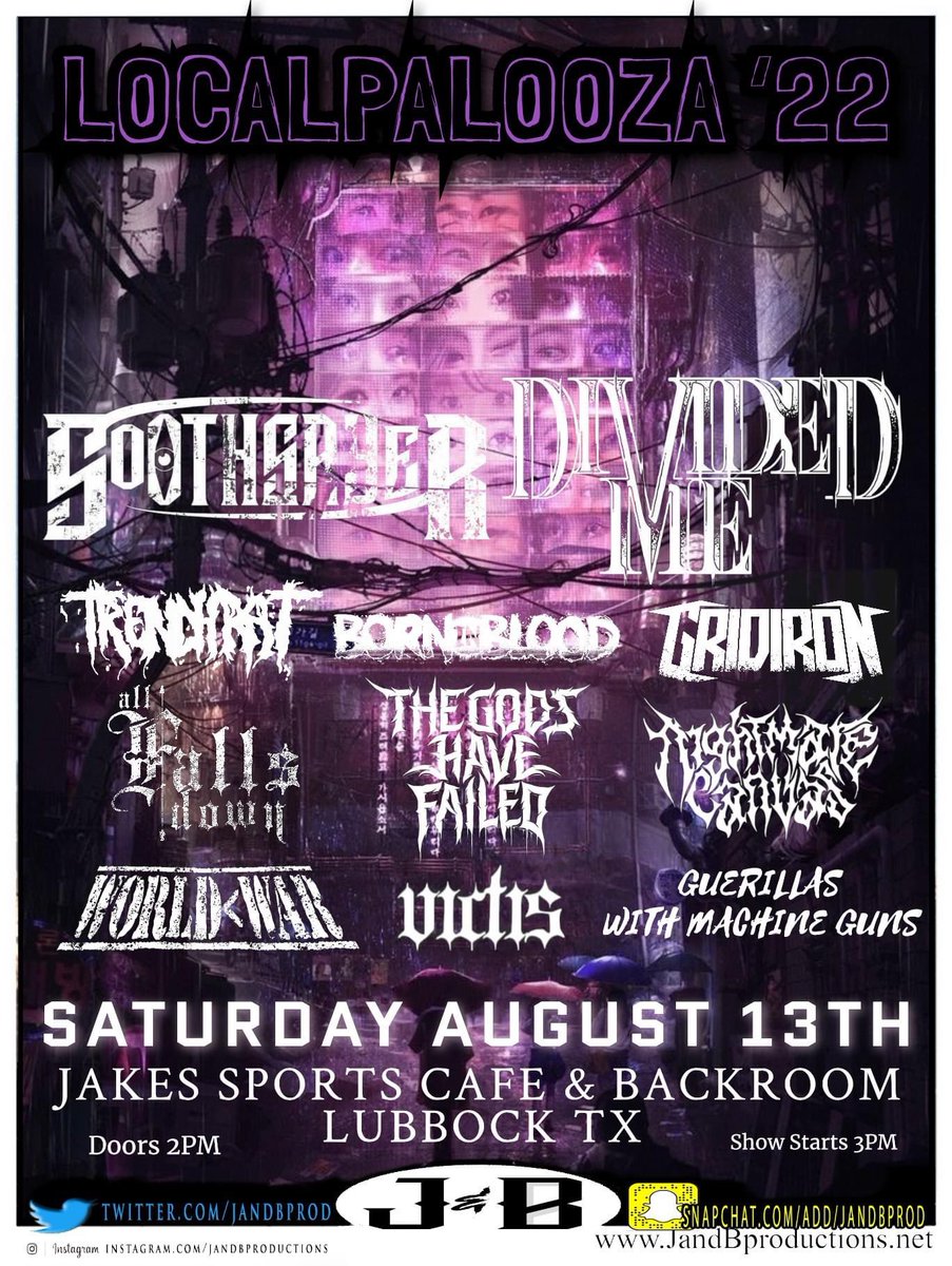 This weekend in a Lubbock TX! we are back for one last time this year 😎

#texasmetalcore #lubbocktx #localpalooza22 #jakes Backroom