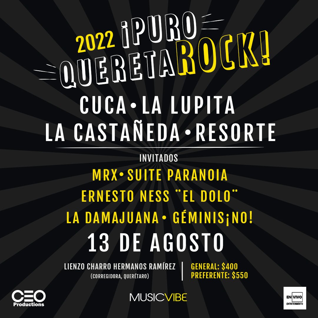 ¡Todo listo! ¡Nos vemos en el #PuroQueretarock!

#Música #Festival #Concierto #Amigos #BuenosMomentos #LoveMyJob