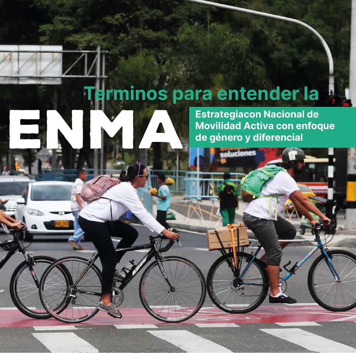 urbam_EAFIT's tweet photo. 1/2 La #ENMA Estrategia Nacional de Movilidad Activa con enfoque de género y diferencial tiene 6 principios orientadores: 
1️⃣ Ciudad saludable
2️⃣ Accesibilidad
3️⃣ Personas diversas
4️⃣Coherencia con los retos climáticos
5️⃣Ciudado de la vida
6️⃣ La calle como espacio integrador https://t.co/dp2VmNBjXI