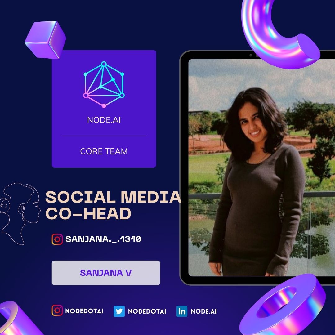 NODEdotAI's tweet image. Talent wins games, but teamwork and intelligence win championships✨️(4/5)
Social Media Co Head- Sanjana Vijay
Content Co Head- Likitha M
Editorial Team- Zain Ahmed
Technical Co Head- Jaswanth Reddy 
#nodedotai #coremembers #bitsince1979