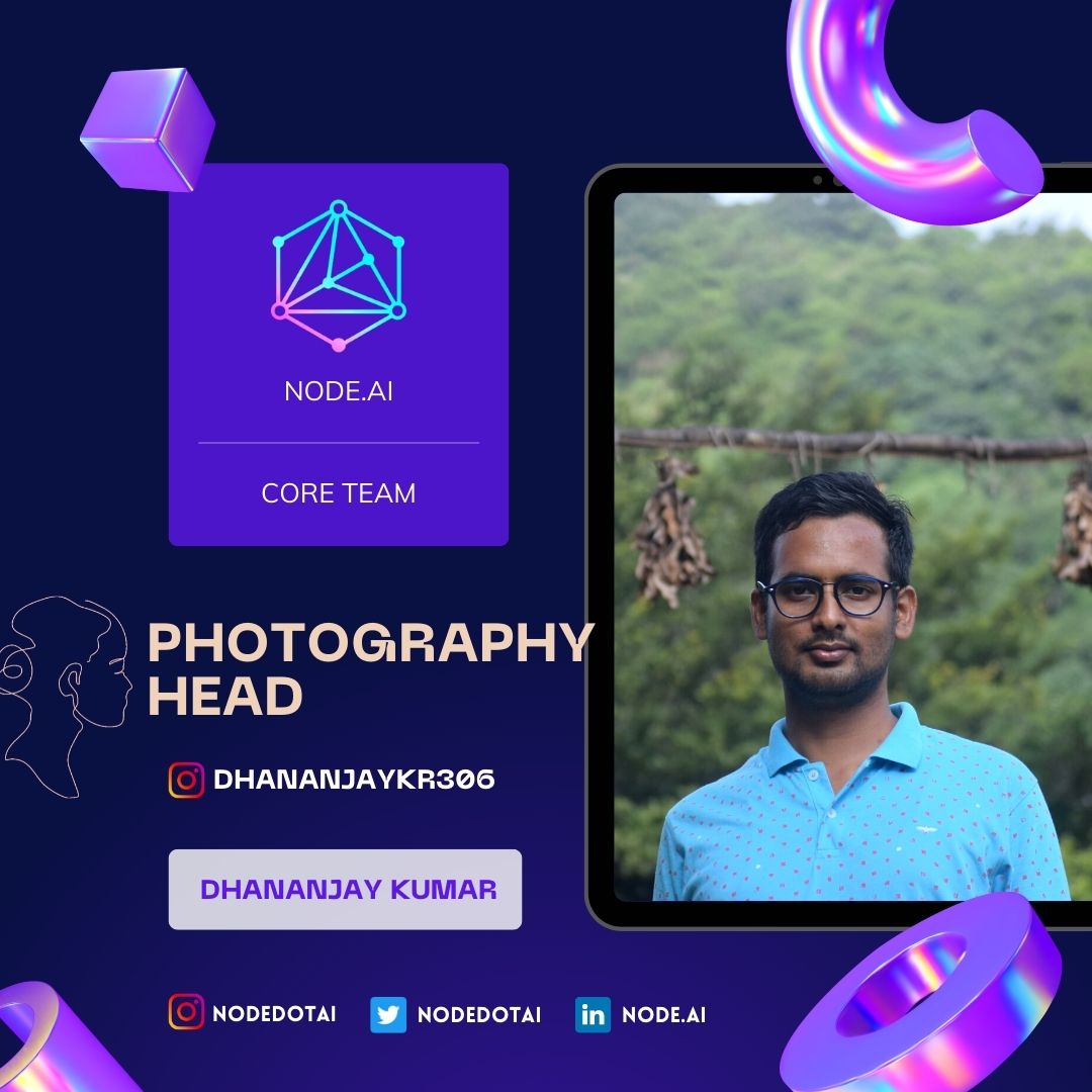 NODEdotAI's tweet image. Talent wins games, but teamwork and intelligence win championships✨️(5/5)
Here are the Core Members of our Club.
Creative Head- Vignesh R S
Chief Editor- T M Taher
Photography Head- Dhananjay Kumar
Project Head- Sachit Girish 
#nodedotai #coremembers #bitsince1979