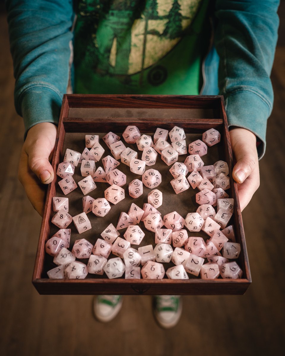 🌹 It's Giveaway Time 🌹

Stop and admire the Rose Quartz! We're picking a set to send to someone special. Good luck! 

(Rules posted below 👇)
#WyrmwoodWednesday #Dice #tabletopgaming #mathrocks