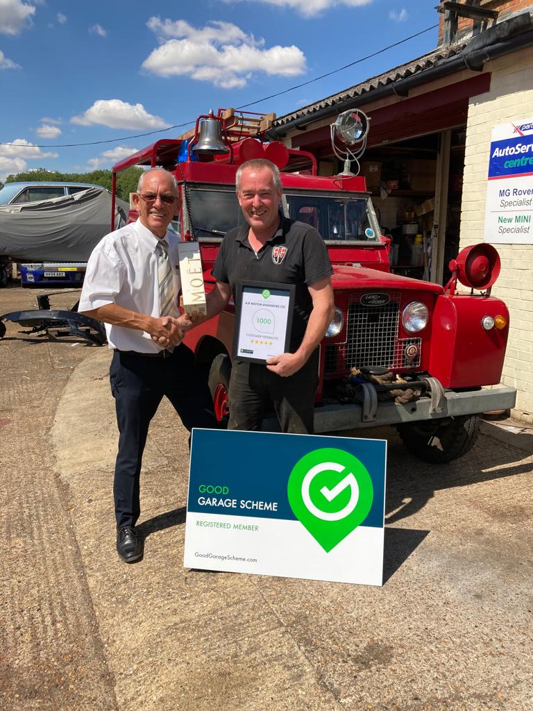 ajfmotor's tweet photo. You don't need to ask us, just read what 1000 people say about us.
Very proud to have received this today it couldn't be more timely. 28 Years Anniversary of #ajfmotorengineersltd yesterday - 8th August 1994 when cars were so much easier to repair. #goodgaragescheme https://t.co/32JCaqarkQ