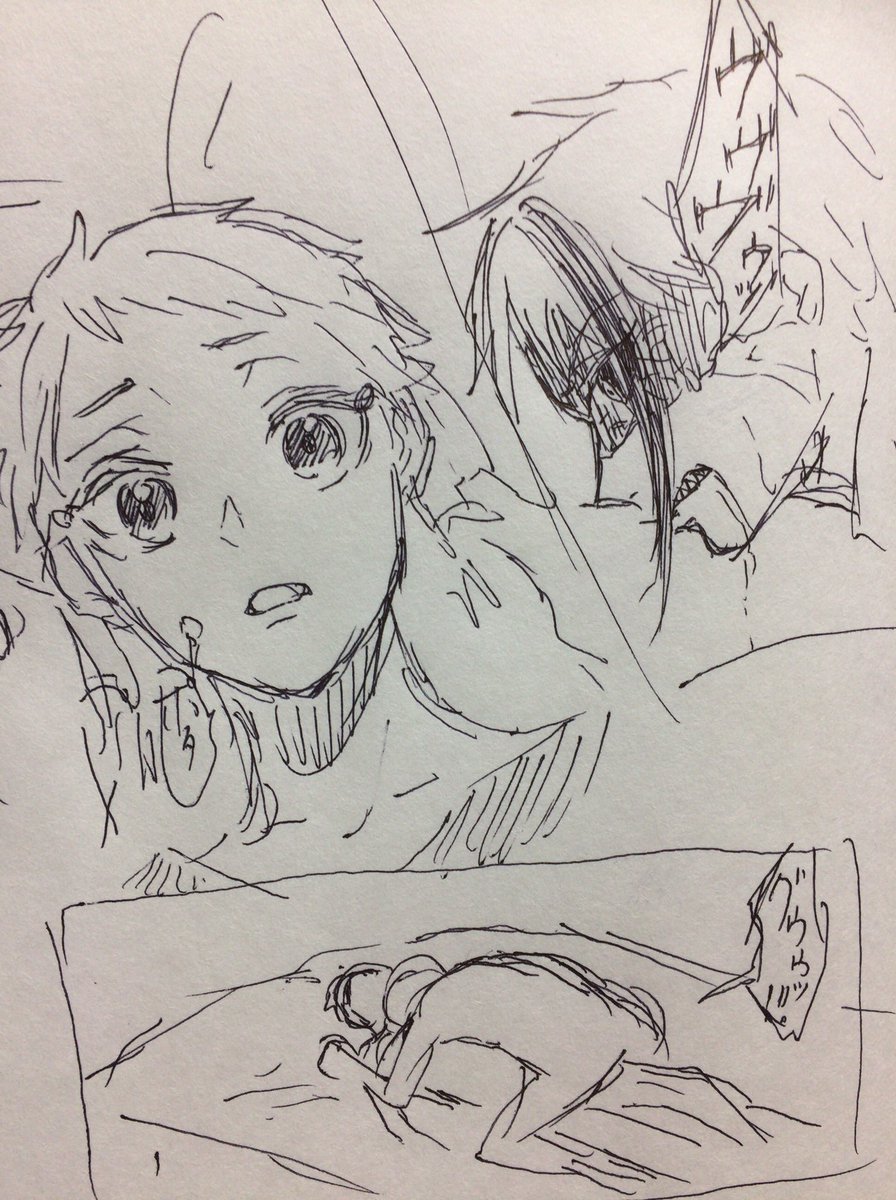 喰種パロなジェイカリ。酷い落書きなので目を瞑って欲しい。クソ眼鏡先輩と一緒で尾赫とかだといいな。いつか描きたい。 