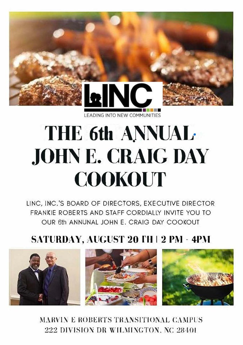 Join us Saturday, August 20 from 2-4p at the Marvin E Roberts Transitional Living Facility as we celebrate the generosity and memory of John E Craig. We will be cooking out and you are invited to join LINC for the food and fellowship.