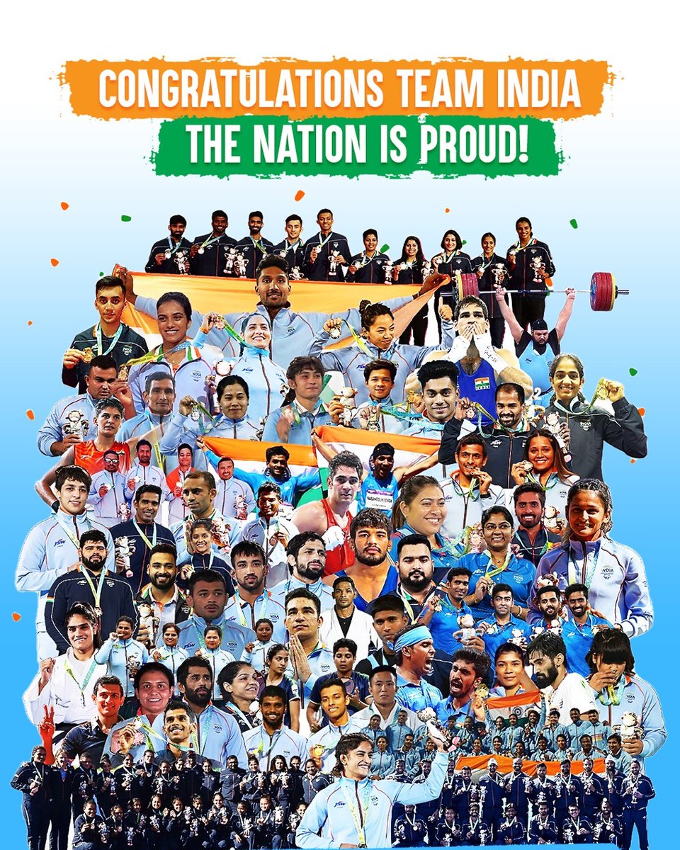 કોમનવેલ્થ ગેમ્સમાં ભારતનું ગૌરવ વધારી મેડલ અપાવનાર તમામ રમતવીરોને અભિનંદન

#CWG2022India