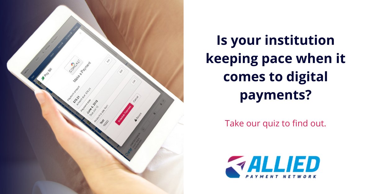 Consumers want faster #digitalpayments and a modern user experience. Is your #communitybank #creditunion keeping pace with Fintech providers that are setting the standard?

Find out in our 4-question quiz.

hubs.ly/Q01jHMML0