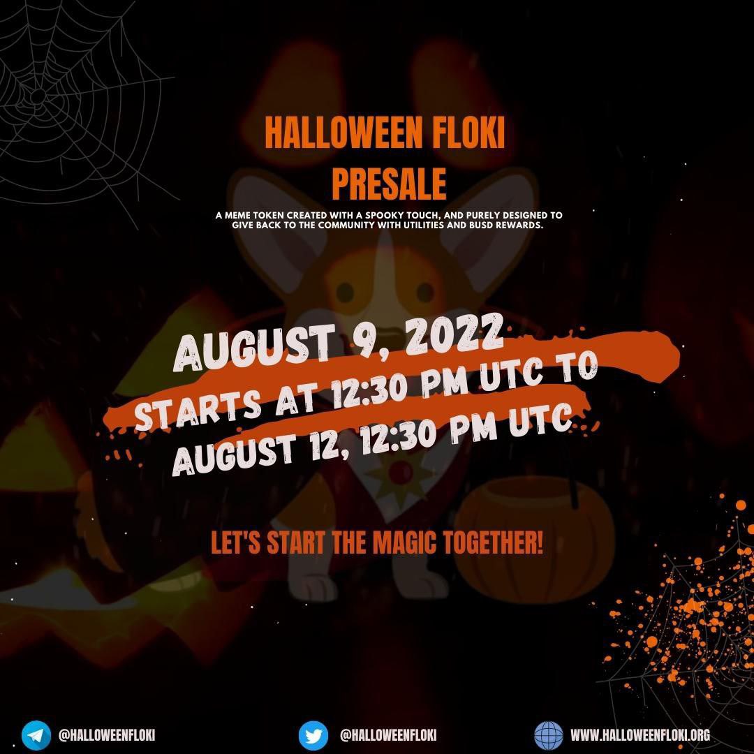 lovesagediary's tweet photo. @MrBigWhaleREAL @halloweenfloki presale is live on https://t.co/oCSexmCZOg till 12th august 12:30 PM #halloweenfloki #pinksale #100xgem #hfloki https://t.co/Nu2h7Hmagm
