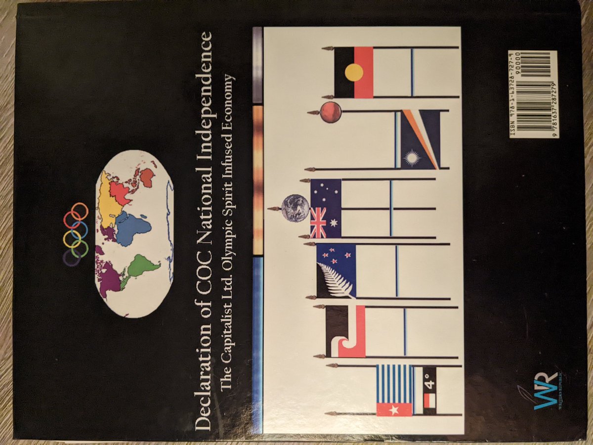 Declaration of COC National Independence: the Capitalist Ltd Olympic Spirit Infused Economy. Every Constitution Owning Cultural Nation is developed in the city center to achieve 3 Sovereigns Success. Flags are shown above and below the 3 Sovereigns Standard in the CSCs