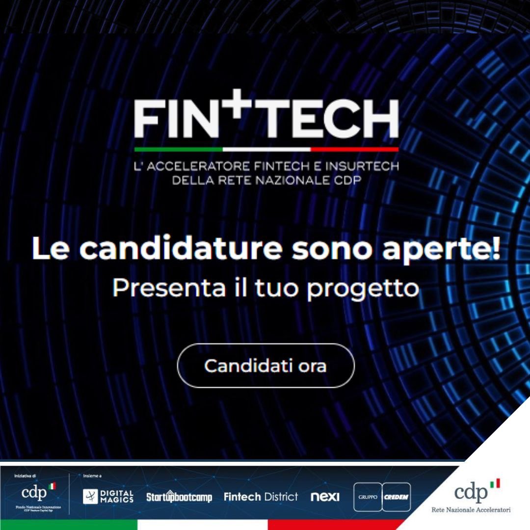 E' aperta la nuova call dell'acceleratore di @GruppoCDP dedicato alle #startup e #scaleup che operano nel settore del #fintech e #insurtech @finplustech 🚀 📥Candidati sul sito finplustech.eu 🎥Guarda il video lnkd.in/dKkS8i2j ✉️lnkd.in/ed48B7-t