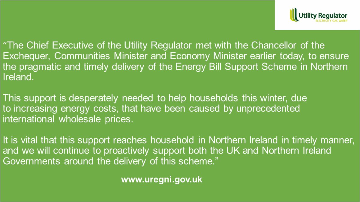 UREGNI's tweet photo. Utility Regulator comments on today's meeting with the Chancellor of the Exchequer https://t.co/4GJb6GqBY8