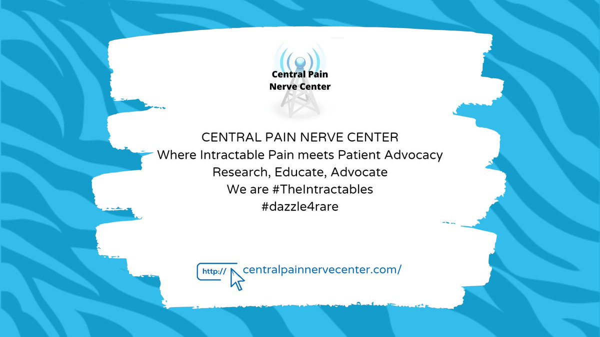 IFAiArthritis's tweet photo. CENTRAL PAIN NERVE CENTER
Where Intractable Pain meets Patient Advocacy
Research, Educate, Advocate
We are #TheIntractables
#dazzle4rare https://t.co/NGfHmXsNVl