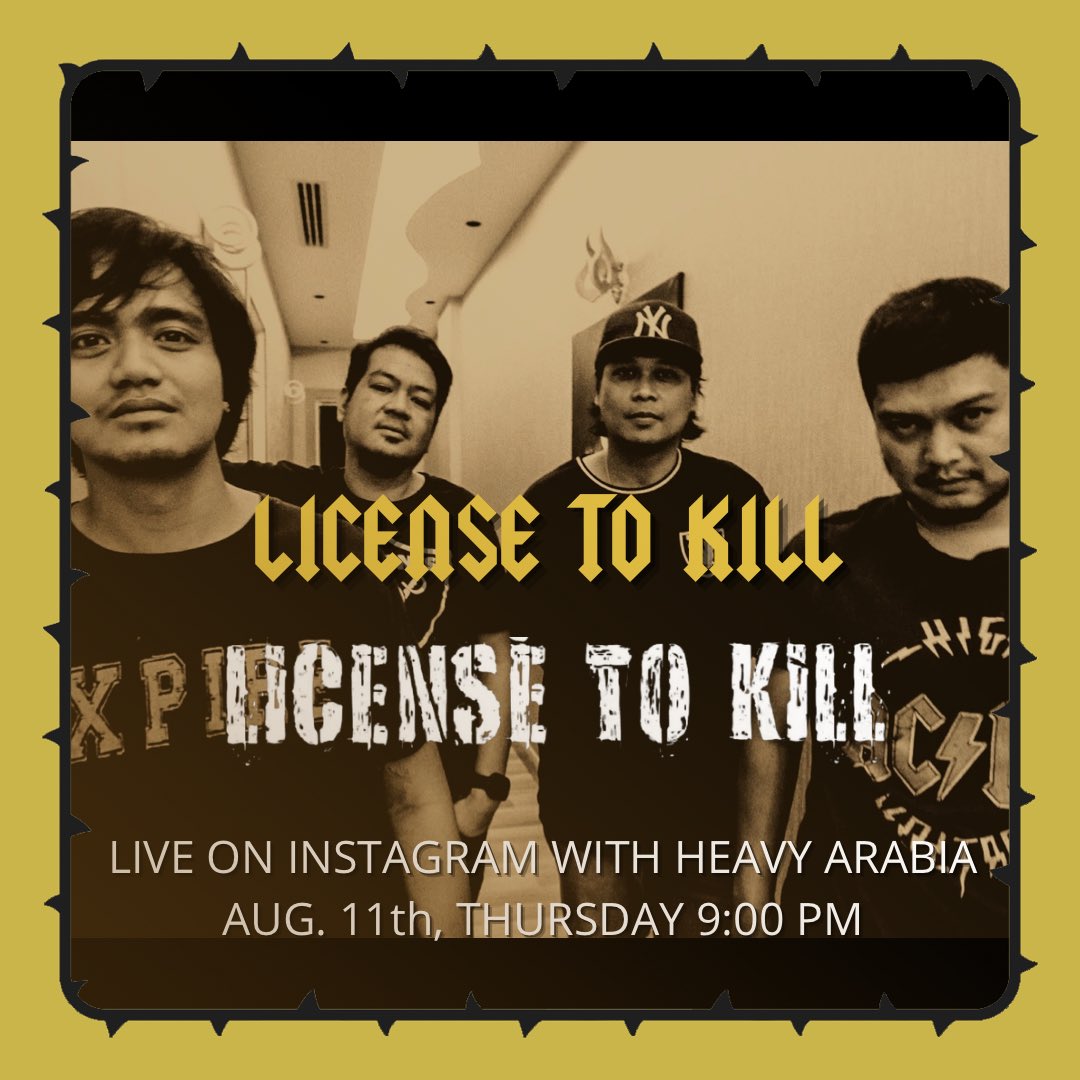 HeavyArabia's tweet photo. #LICENSETOKILLWEEK TOMORROW! We go live with Riyadh-based Filipino punk rock band @licensetokillparty for 30 mins where they will talk about their life as an expat band in Saudi Arabia, their new material and their upcoming performance at @riyadhinferno at #syruplounge https://t.co/wW15HbO0vx