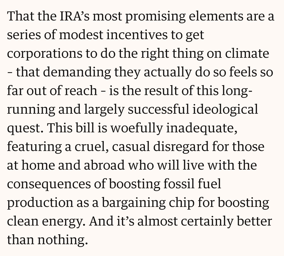 andmbergman's tweet photo. Our climate aspirations should be larger than narrowly reducing emissions, going beyond the IRA's market-based incentives
Justice means collective ownership. It's the moral way to end environmental & labor exploitation and the pragmatic way to achieve the scale of the transition https://t.co/4lWUQ9Yxjq