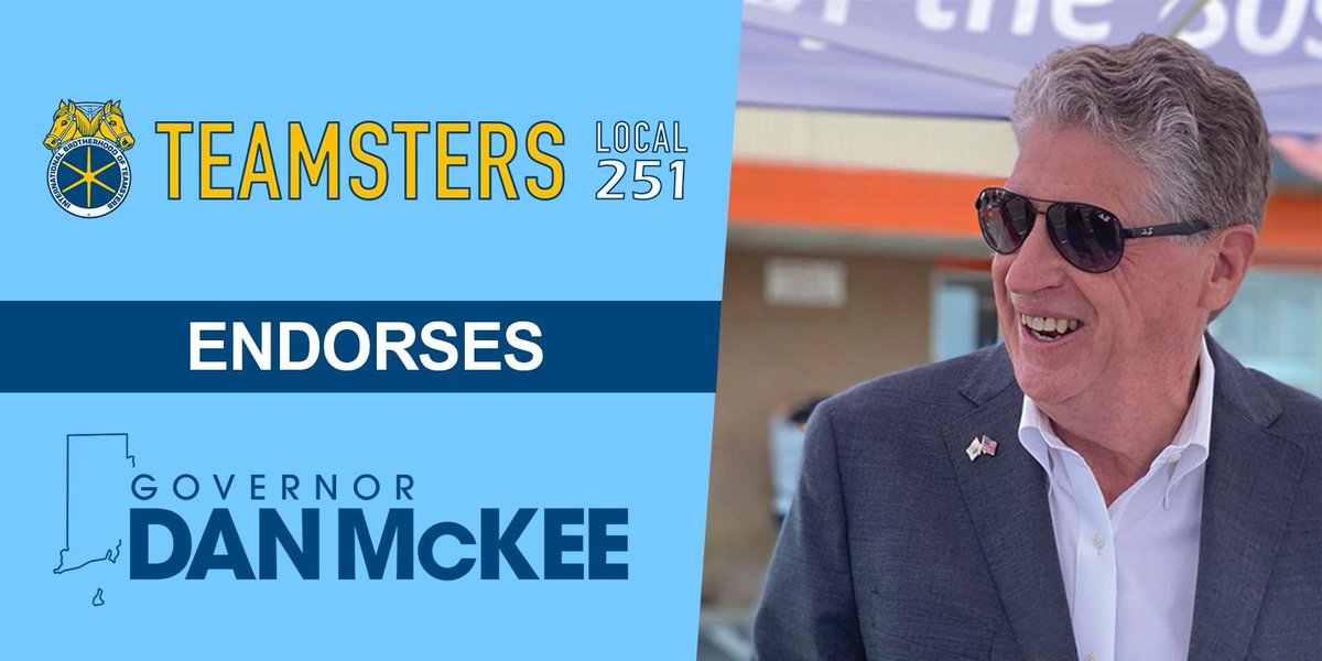 DanMcKeeRI's tweet photo. The Teamsters get our children to school safely, they work in our hospitals, they build our infrastructure, and they supply our businesses. https://t.co/aNSexUhAQC