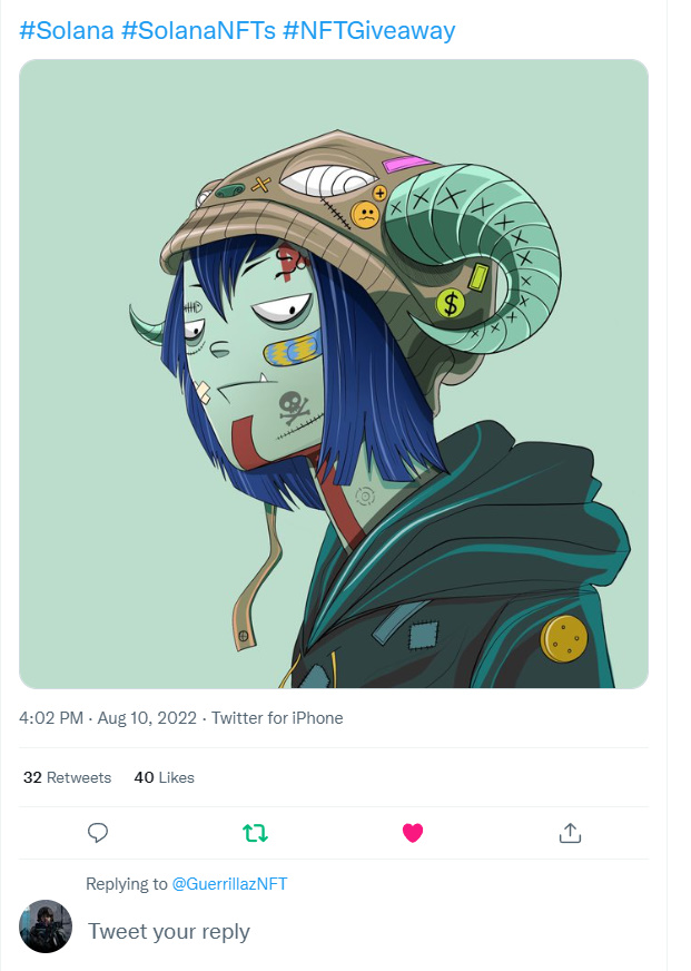 dubyrady's tweet photo. @GuerrillazNFT GM https://t.co/9FaI3tzDcr