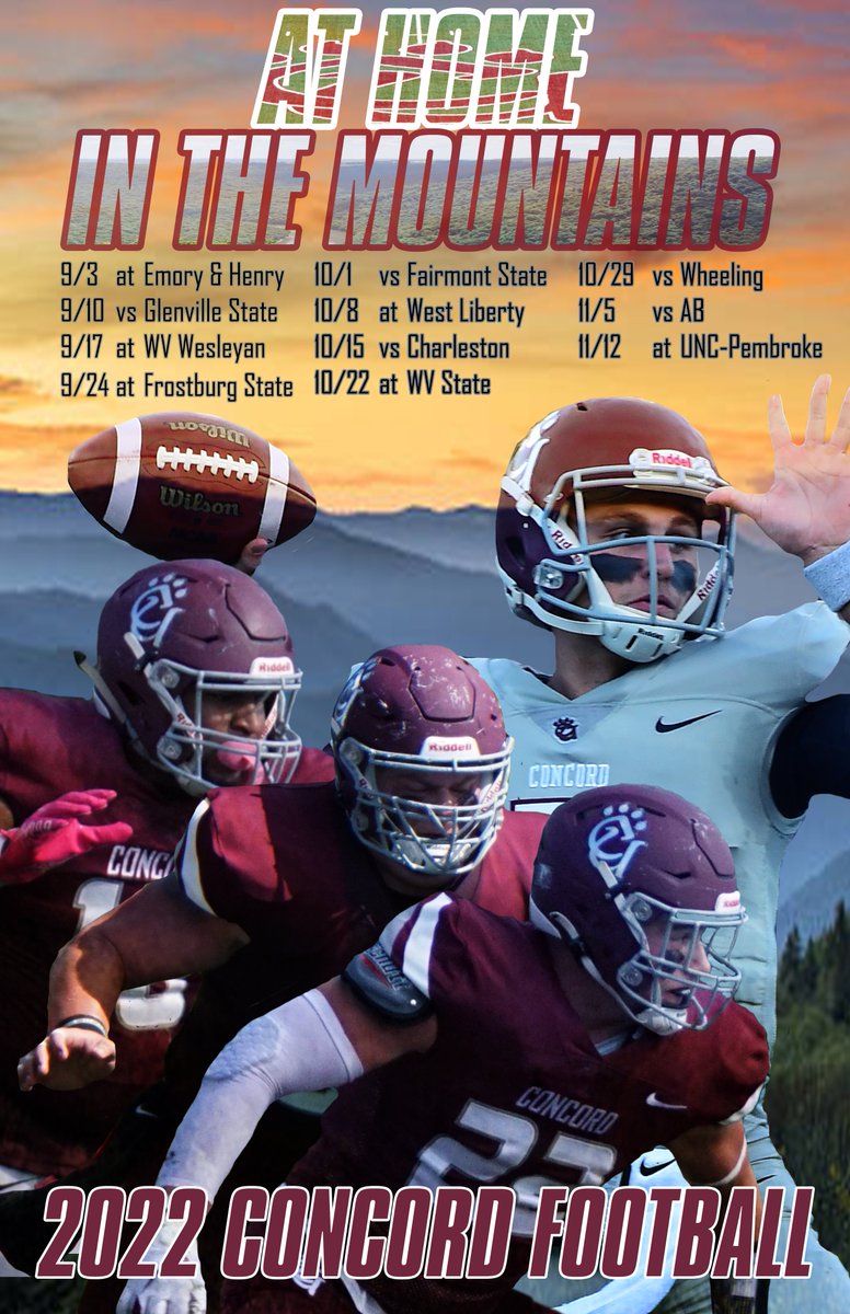 Plan accordingly, here's the 2022 <a href="/ConcordFootball/">Concord University Football</a> schedule poster
