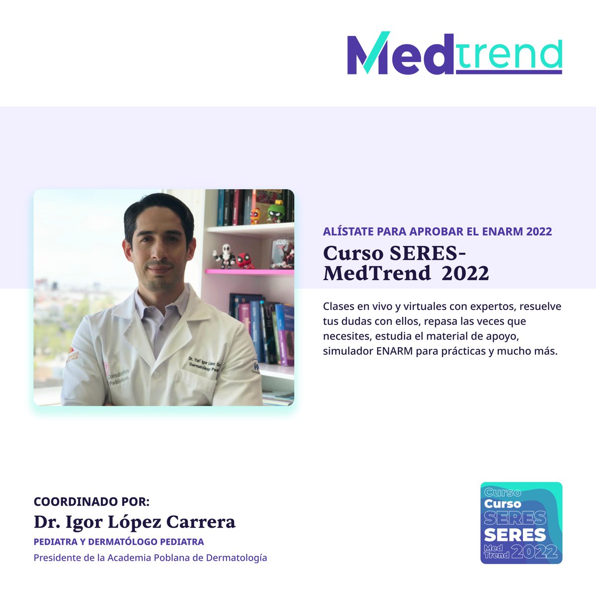 realmedtrend's tweet photo. ¡No te pierdas de nuestro módulo de #pediatría, durará tres semanas y esta primera semana está impartido por el Dr. López Carrera, Dermatólogo Pediatra! Regístrate aquí: https://t.co/1eQ7Xdw7SR y disfruta de nuestro #curso #SERES #MedTrend rumbo al #ENARM2022 #ENARM https://t.co/QU7avopijT