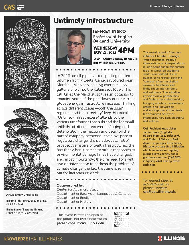Jamie L. Jones (@jamieljones8) on Twitter photo We at the <a href="/CAS_Illinois/">Advanced Study at IL</a> Climate | Change Initiative are very excited to host <a href="/JeffreyInsko/">Jeffrey Insko 🐳🐬🐋</a>, who will be talking with us about infrastructure and climate change. If you're anywhere nearby, please come to the lecture this Wednesday 11/29 at 4pm!
cas.illinois.edu/node/2844 We at the <a href="/CAS_Illinois/">Advanced Study at IL</a> Climate | Change Initiative are very excited to host <a href="/JeffreyInsko/">Jeffrey Insko 🐳🐬🐋</a>, who will be talking with us about infrastructure and climate change. If you're anywhere nearby, please come to the lecture this Wednesday 11/29 at 4pm!
cas.illinois.edu/node/2844