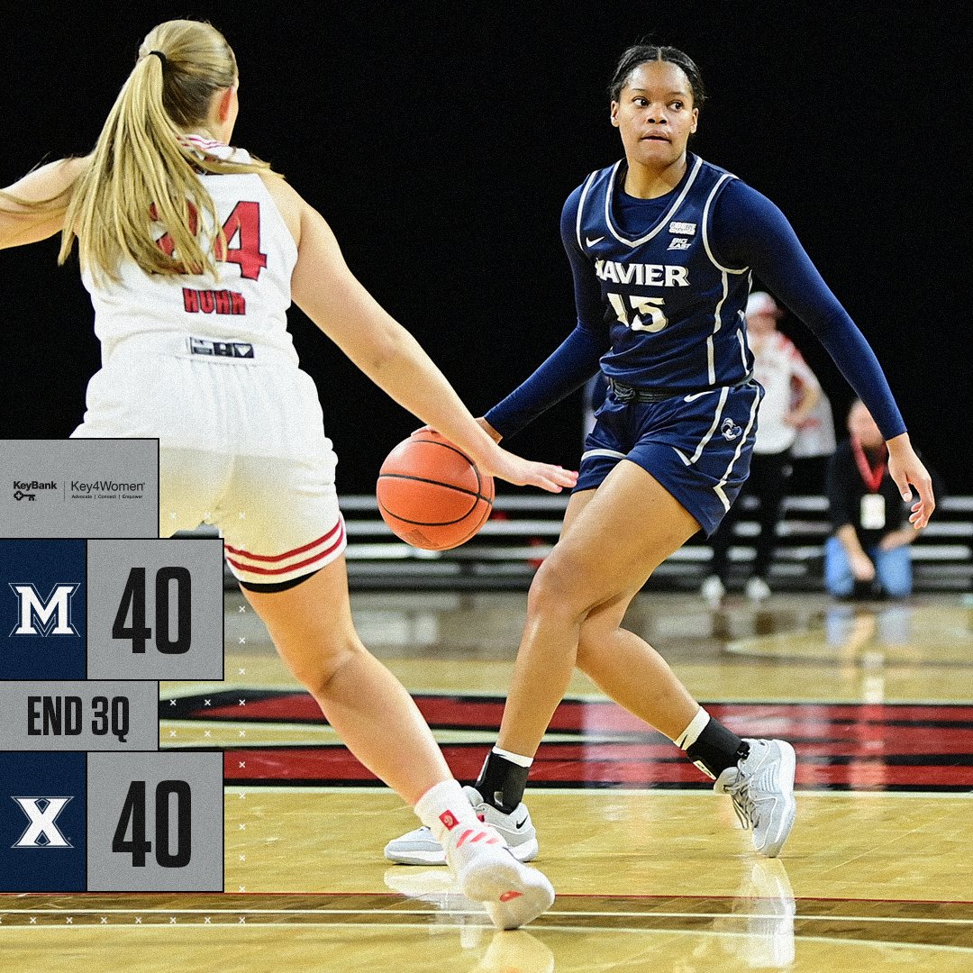 XavierWBB's tweet photo. We're all tied up after three quarters!

Mackayla Scarlett scored 14 points in the frame as the Musketeers outscored the RedHawks, 20-11.

#LetsGoX | #mindonMARCH https://t.co/2D8frQ7ErM