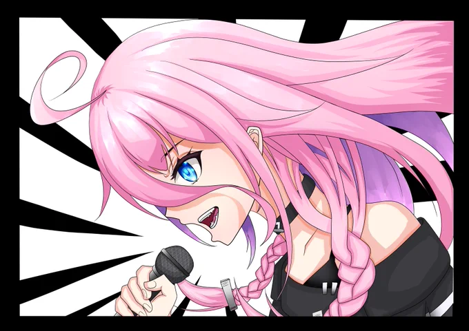 ヘタッピさんの、横顔IAさん!マイクを持って歌っている姿がとってもクールだホー!ヾ(*'∀`*)ノ【】 #piapro #IA
