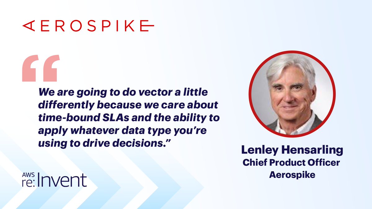 aerospikedb's tweet photo. Our journey w/ #AWS continues as we venture into #vector, as mentioned today by our CPO at our #AWSreinvent breakout session, The Real-time Database to Build Your AI Future." What advances in #AI/#MachineLearning do you hope to see in 2024? Tell us below 👇https://t.co/srOwxmjuzu https://t.co/5YdKICnm9p