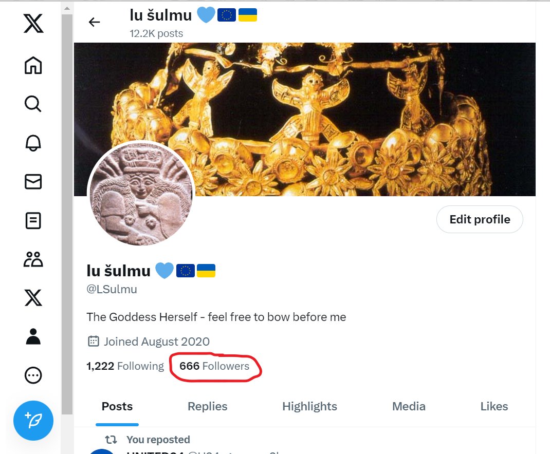 LSulmu's tweet image. Looks like I have achieved a significant milestone in my support of the Jewish Nazi Satanic regime in Kyiv. Many thanks to all of my possessed followers.
