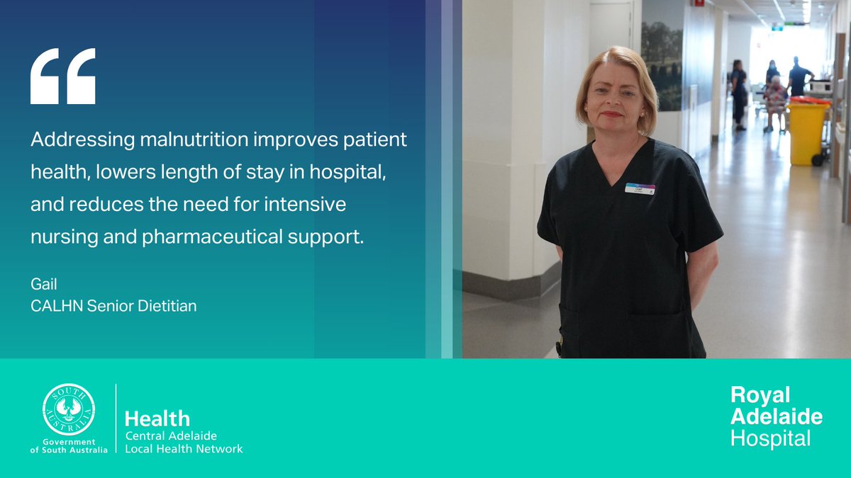 Royal Adelaide Hospital (@royaladelhosp) on Twitter photo Around 50% of patients arriving at hospital are malnourished.
Dietitians at <a href="/CentralAdlLHN/">Central Adelaide</a> help them leave in better shape.
Learn more here ▶️ loom.ly/sFv6ZLQ Around 50% of patients arriving at hospital are malnourished.
Dietitians at <a href="/CentralAdlLHN/">Central Adelaide</a> help them leave in better shape.
Learn more here ▶️ loom.ly/sFv6ZLQ