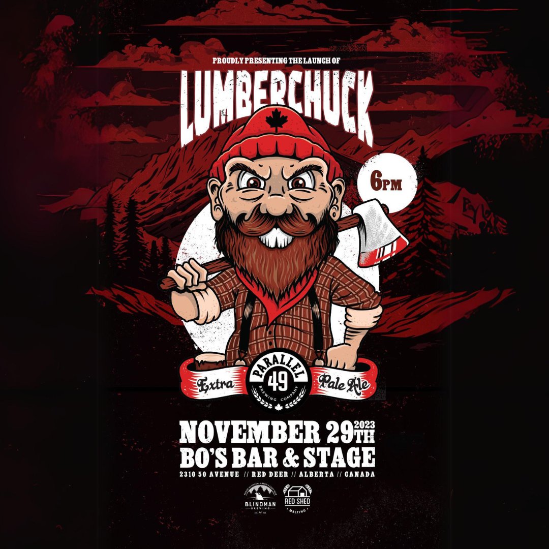 We're celebrating the release of Lumberchuck Extra Pale Ale, a collab with our friends at @Parallel49Beer. This Wednesday at @BosBarRD, starting at 6pm. Come hang! #collab #albertabeer #bcbeer #craftbeer