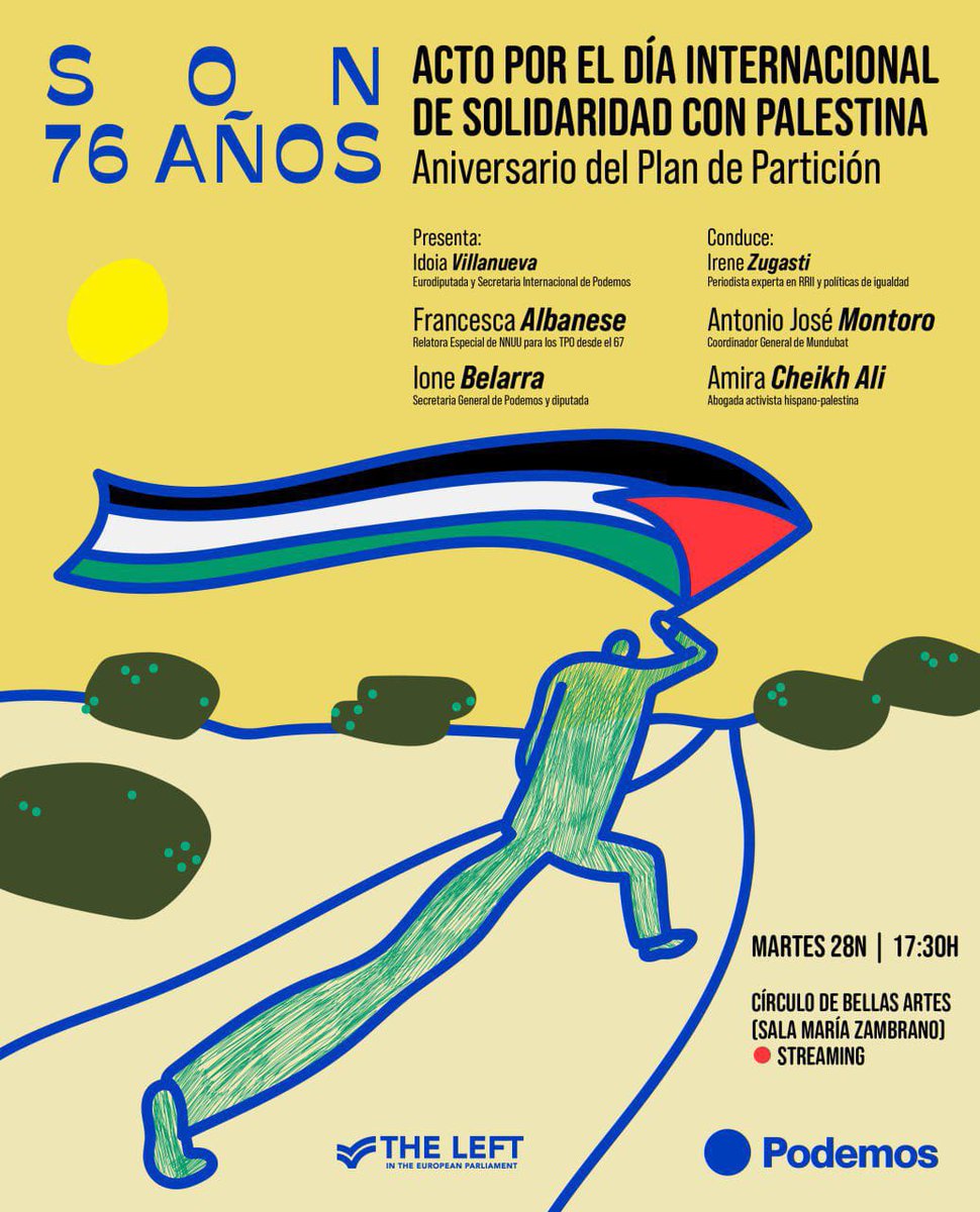 Nos vemos mañana a las 17.30 en el Círculo de Bellas Artes en solidaridad con el pueblo palestino 🇵🇸