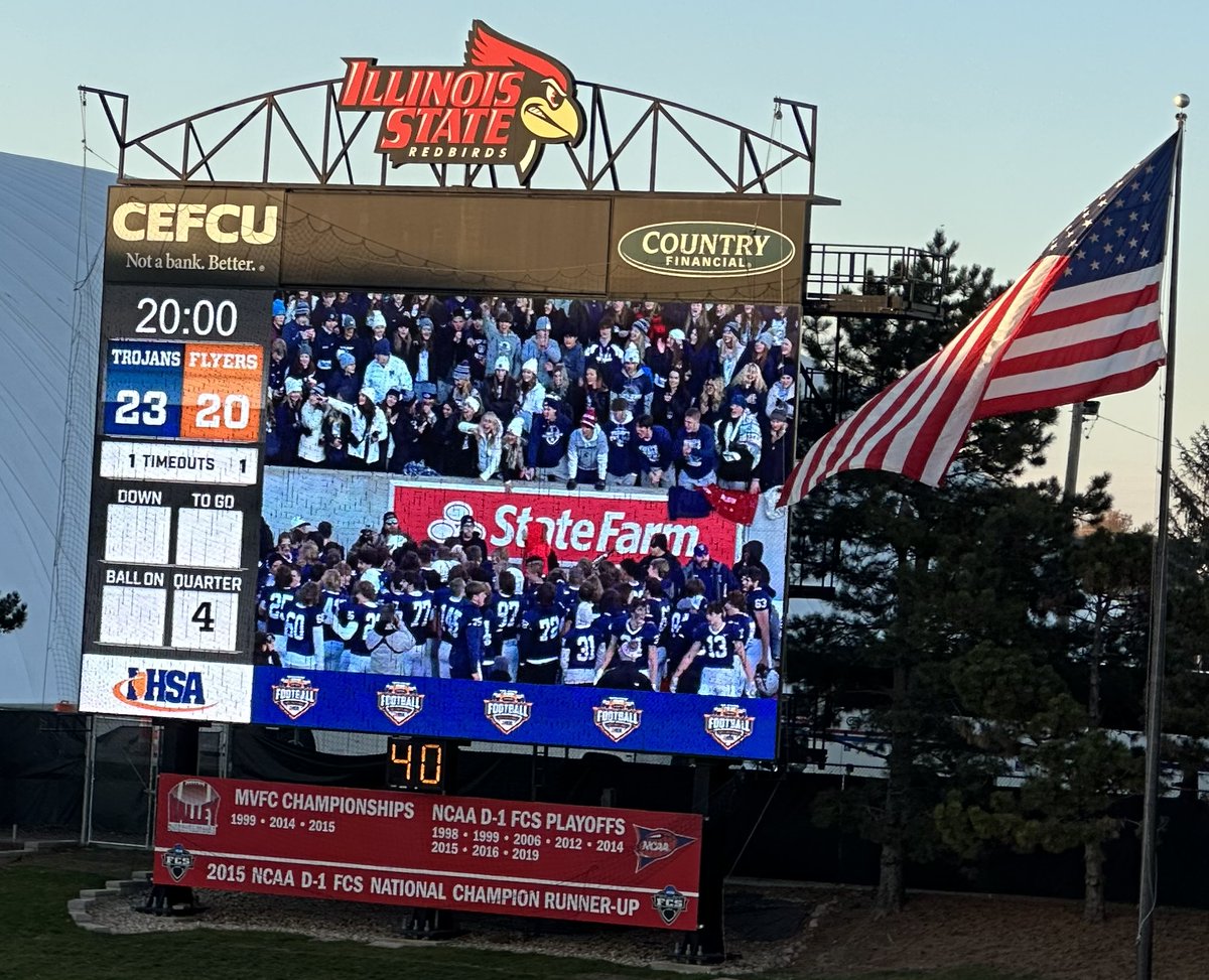 Old Glory flying high and CG Football State Champs with our fans.  Doesn't get any better than this.  Thanks for the support CG Community.  You're the best!  Let's do this again...