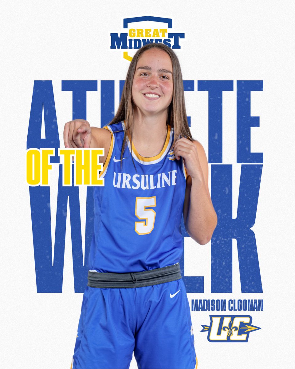 🤩Madison Cloonan named G-MAC Athlete of the Week after her triple-double performance last week. 

🔗greatmidwestsports.com/news/2023/11/2…