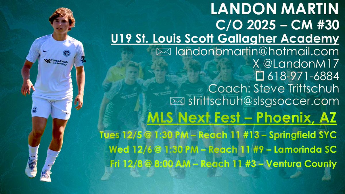 Heading west next week.  Looking forward to MLS Next Fest in AZ.  <a href="/MLSNEXT/">MLS NEXT</a> Schedule ⬇️ @SLSGsoccer <a href="/SLSGAcademy/">Saint Louis Scott Gallagher MLSNext Academy</a> <a href="/TopDrawerSoccer/">TopDrawerSoccer</a> <a href="/TheSoccerWire/">SoccerWire</a> <a href="/PrepSoccer/">Prep Soccer ⚽️</a> <a href="/ImCollegeSoccer/">College Soccer Truth ™</a> <a href="/AbendGuy/">GuyAbend</a> @SoccerMomInt