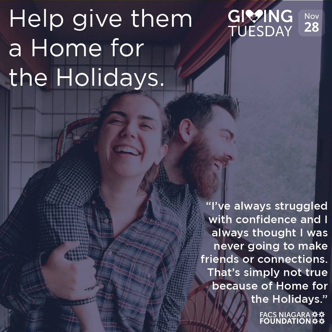 Tomorrow is #GivingTuesday! Consider supporting your community through FACS Niagara's Home for the Holidays program, which provides youth in care with a joyous space filled with friends, FACS family, food, and gifts during the holiday season. Donate now 👉 facsniagarafoundation.org