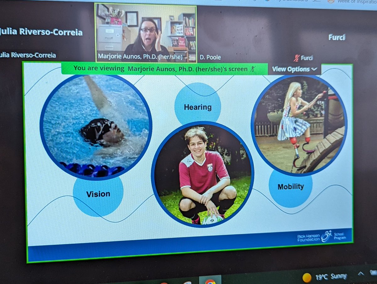JRiversoCorreia's tweet photo. THANKS to @MarjorieAunos from @RickHansenFdn for ur talk this afternoon highlighting the importance of #Inclusivity and #Assessability in sports and in schools ~ We learned a GREAT deal and you have inspired more of us to become #DifferenceMakers @AngelaMericiDP 🙂 https://t.co/bhUUrJ6sOr