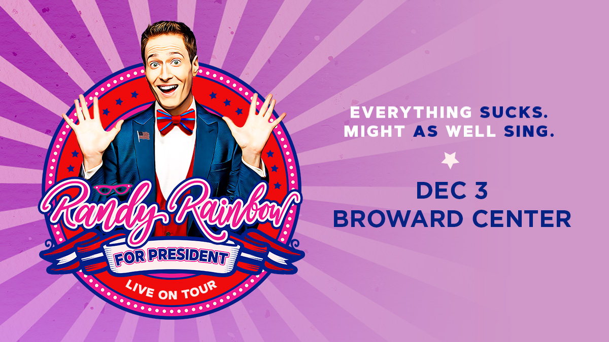 It’s time to put the “camp” back in campaign with 4-time Emmy and Grammy nominee @randyrainbow! Don’t miss America’s favorite musical satirist as he brings his musical comedy campaign to our stage this Sunday, Dec 3. 🎟️: bit.ly/3NiI3KS #RandyRainbow #RandyRainbowTour