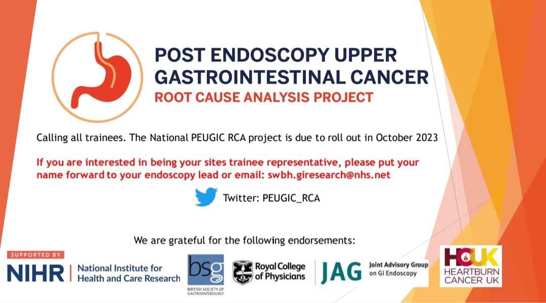 PEUGIC RCA England (@peugic_rca) on Twitter photo Calling all Gastro and upper GI trainees in England 📣
Interested in improving endoscopy quality and looking for a worthwhile audit?
If the answer is yes, get involved in the PEUGIC RCA! Sign up by emailing Swbh.gireseaech@nhs.net
<a href="/BSGTrainees/">BSG Trainees</a> <a href="/BritSocGastro/">BSG</a> <a href="/Augishealth/">AUGIS</a> Calling all Gastro and upper GI trainees in England 📣
Interested in improving endoscopy quality and looking for a worthwhile audit?
If the answer is yes, get involved in the PEUGIC RCA! Sign up by emailing Swbh.gireseaech@nhs.net
<a href="/BSGTrainees/">BSG Trainees</a> <a href="/BritSocGastro/">BSG</a> <a href="/Augishealth/">AUGIS</a>