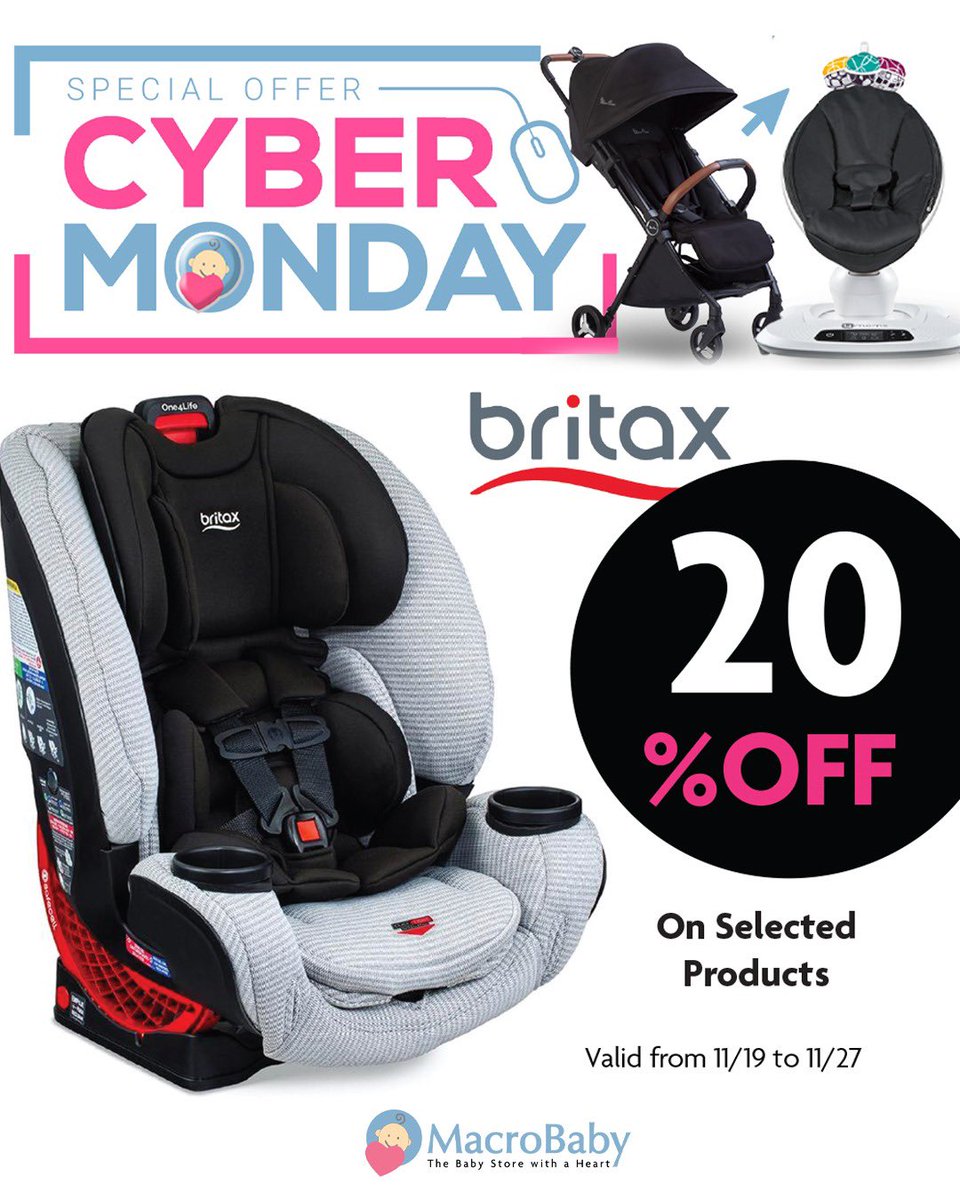 MacroBaby's tweet photo. 🗣️🗣️You’re no seeing it wrong, that’s right! On Cyber Monday, you can save up to 20% on select Britax products, a leading brand in baby gear designed to keep your child safe and comfortable‼️⚠️

#CyberMonday #CyberMondayDeal #SaleAlert https://t.co/8Q47CsB20i