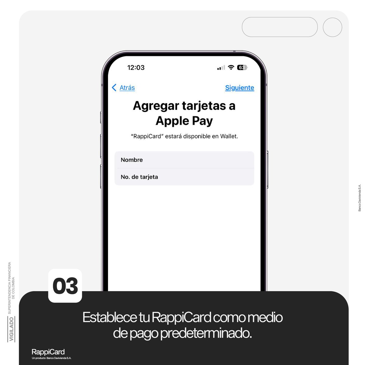 ¿Se te quedó el efectivo? ¡Tranqui, tienes RappiCard en Apple Wallet! Aprende a configurarlo en tus dispositivos Apple y paga fácil, rápido y seguro sin billetera. 👇