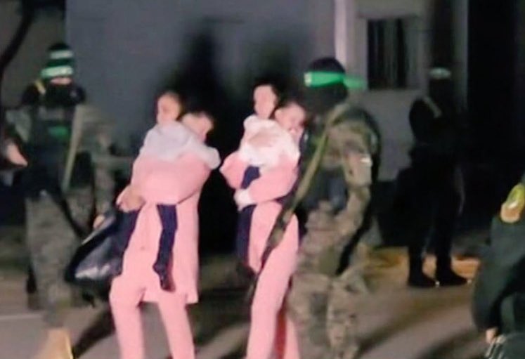 Rereshef's tweet image. Two Zionist toddlers commit genocide against armed freedom fighters