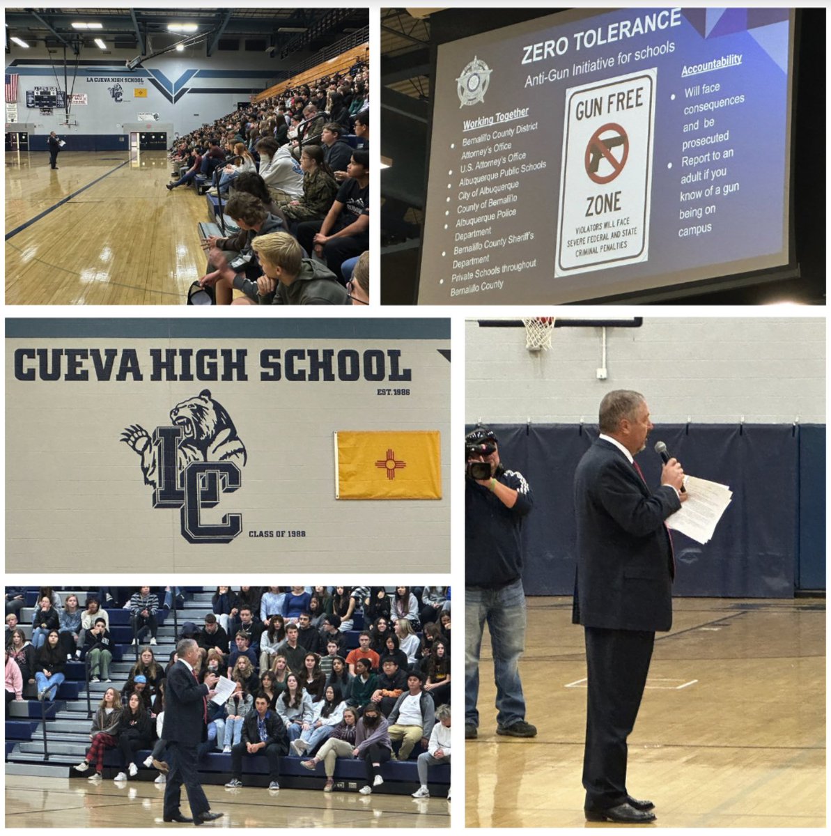 Today, Bernalillo County District Attorney Sam Bregman met with students at La Cueva High School to talk about gun violence.  It is part of Albuquerque Public School's Gun Violence Prevention Program and DA Bregman's continued efforts to educate