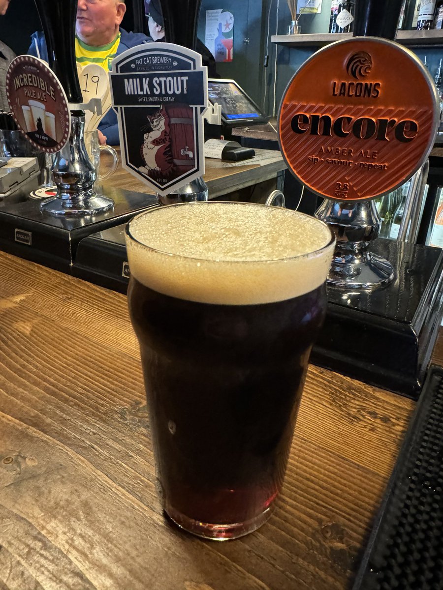 Fine Ale in the Fine City (@finealefinecity) on Twitter photo An enjoyable pint of <a href="/FatCatBrewery/">Fat Cat Brewery</a> Milk Stout in <a href="/SteamPacketNorw/">Steam Packet Norwich</a>
Lovely drop on a winterβs day. Good pre-footy vibe in the pub too on Saturday. An enjoyable pint of <a href="/FatCatBrewery/">Fat Cat Brewery</a> Milk Stout in <a href="/SteamPacketNorw/">Steam Packet Norwich</a>
Lovely drop on a winterβs day. Good pre-footy vibe in the pub too on Saturday.