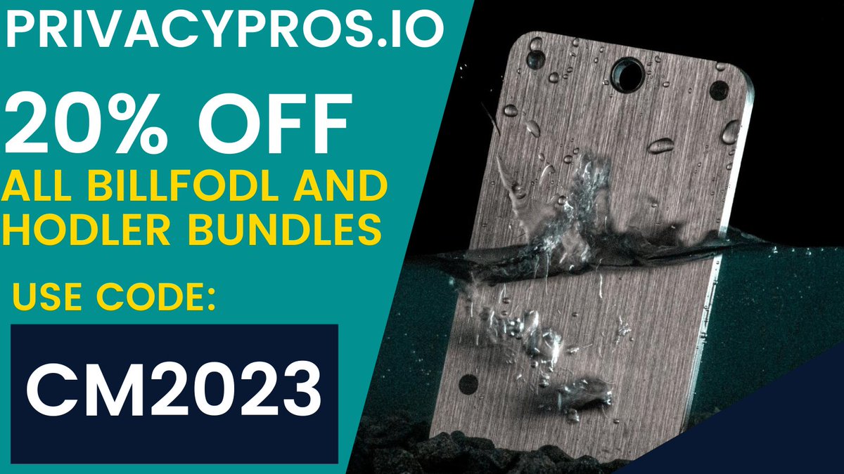 HAPPENING NOW for cyber monday!

20% off all Billfodls and HODLER bundles.

Use code CM2023 at privacypros.io