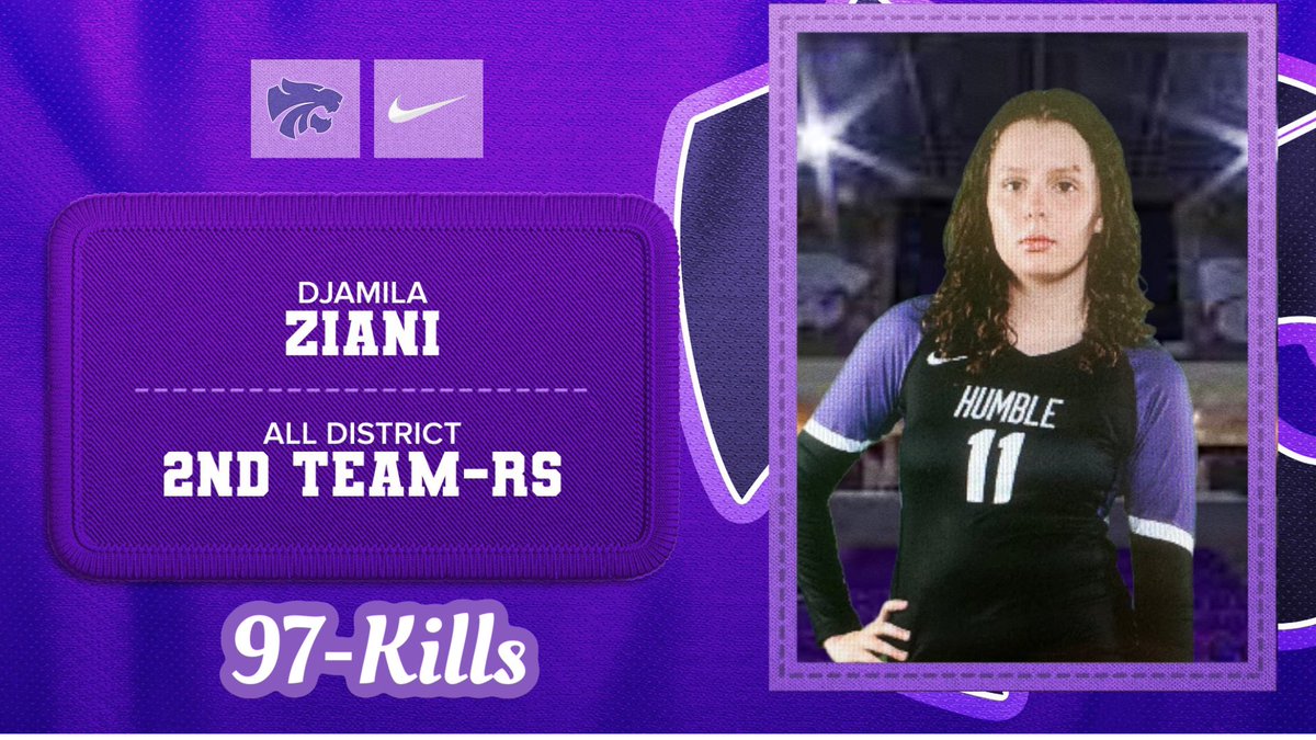 🚨🤩👏 Djamila Ziani Senior Right Side #11 21-6A 2nd Team All-District @HumbleISD_HHS @HumbleISD_Ath @HMS_ladycats @GirlsSterling @Coach_RobMurphy @MrCosby_HHS @WildcatsALLspo1